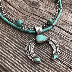 Custom Feather & Turquoise Naja