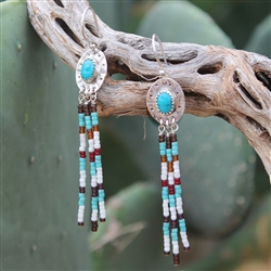 Dangling Beaded Turquoise Earrings 3