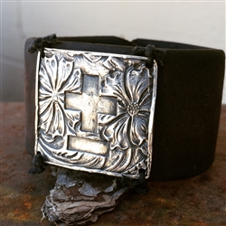 Cross Bar Leather Cuff