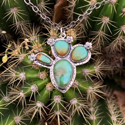 Prickly Pear Cactus with Sterling Blossoms