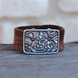 Saddle Pattern Cuff with Rubies