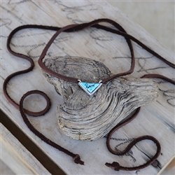 Turquoise Leather Neck Wrap Necklace