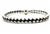 Braided Leather Bracelet, Magnetic Clasp, Black, White, 8 1/4 In
