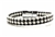 Braided Leather Bracelet, Magnetic Clasp, Black, White, Rectangle, 7 3/4 In