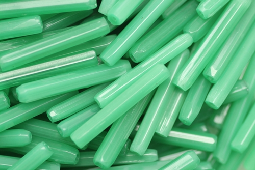 Tube Bead, Vintage, Italian, Hex Cut, Sea Green