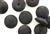 Button, Vintage, Czechoslovakian, 20MM, Round, Matte Finish, Black