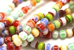 Bead, Chevron, Glass, 8MM, Round, Mixed Color
