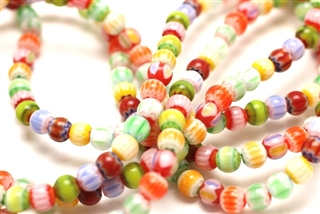 Bead, Chevron, Glass, 6MM, Round, Mixed Color