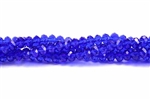 Bead, Crystal, 3MM X 4MM, Faceted Rondelle, Cobalt Blue