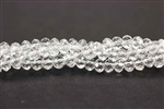 Bead, Crystal, 3MM X 4MM, Faceted Rondelle, Clear Crystal