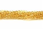 Bead, Crystal, 3MM X 4MM, Faceted Rondelle, Topaz