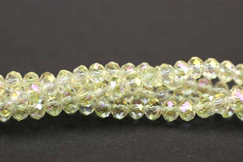 Bead, Crystal, Faceted Rondelle, 3MM X 4MM, Champagne AB