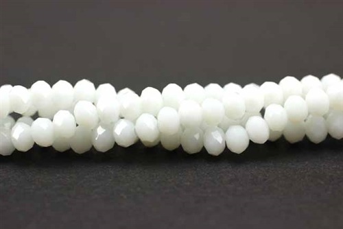 Bead, Crystal, Faceted Rondelle, 3MM X 4MM, White