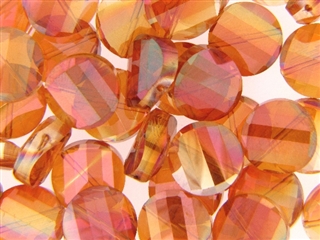 14MM Twist Shaped Crystal Bead / Tangerine AB