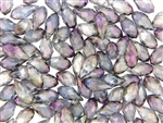Bead, Crystal, Briolette, 6MM X 13MM, Light Gray, Light Purple Iris