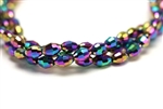 6MM X 4MM Crystal Barrel / Metallic Gold Purple Iris