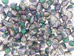 Crystal, Bead, Faceted, Tear Drop, 7MM X 5MM, Crystal, Green Iris