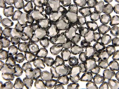 Bead, Crystal, Faceted Tear Drop, 7MM X 5MM, Medium Silver Metallic