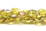 Bead, Crystal, Faceted Tear Drop, 12MM X 8MM, Light Citrine AB