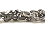 Bead, Crystal, Faceted Tear Drop, 12MM X 8MM, Crystal Silver Metallic