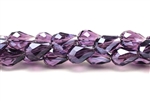 Bead, Crystal, Faceted Tear Drop, 12MM X 8MM, Purple