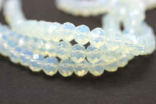 Bead, Crystal, Faceted, Rondelle, 6MM X 8MM, Opalite