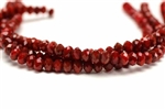 Bead, Crystal, Rondelle, Faceted, 4MM X 6MM, Red Velvet