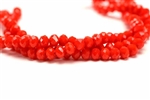 Bead, Crystal, Faceted, Rondelle, 4MM X 6MM, Red Orange Velvet