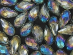 10MM X 19MM Crystal Briolette / Crystal Purple Iris