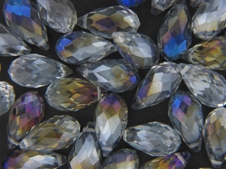 10MM X 19MM Crystal Briolette / Crystal Purple Iris