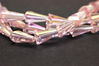 16MM X 8MM Faceted Crystal Cone / Rose AB