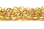 8MM Faceted Round Crystal / Topaz AB