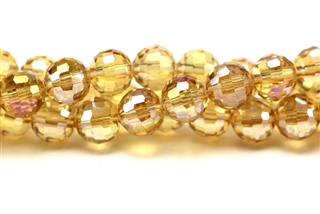 8MM Faceted Round Crystal / Topaz AB