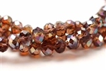 Bead, Crystal, Rondelle, Faceted, 8MM X 10MM, Root Beer AB