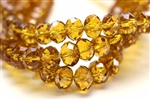 Bead, Crystal, Rondelle, Faceted, 8MM X 10MM, Topaz