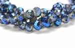 Bead, Crystal, Rondelle, Faceted, 8MM X 10MM, Aqua Blue Iris