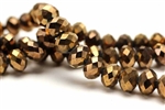 Bead, Crystal, Rondelle, Faceted, 8MM X 10MM, Bronze