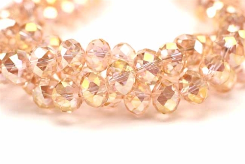 Bead, Crystal, Rondelle, Faceted, 8MM X 10MM, Champagne Gold