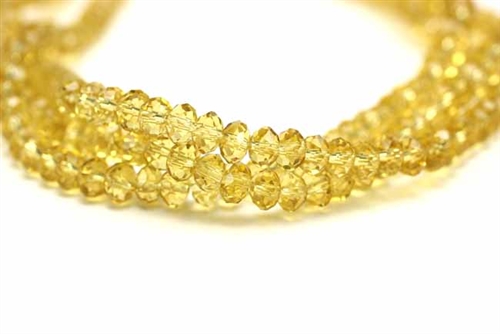 Bead, Crystal, Rondelle, Faceted, 4MM X 6MM, Citrine