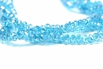 Bead, Crystal, Rondelle, Faceted, 4MM X 6MM, Aqua AB