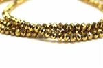 Bead, Crystal, Rondelle, Faceted, 4MM X 6MM, Gold