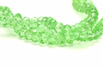 Bead, Crystal, Rondelle, Faceted, 6MM X 8MM, Light Green