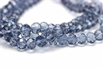 Bead, Crystal, Faceted, Rondelle, 6MM X 8MM, Light Montana Blue