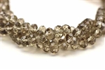 Bead, Crystal, Faceted, Rondelle, 6MM X 8MM, Smoky Quartz