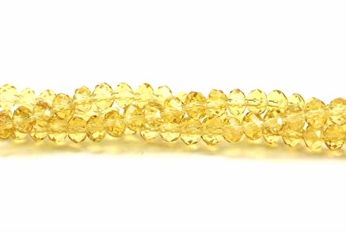 Bead, Crystal, Rondelle, Faceted, 3MM X 4MM, Citrine