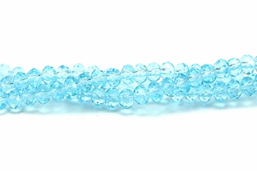 Bead, Crystal, Rondelle, Faceted, 3MM X 4MM, Light Blue