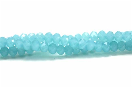 Bead, Crystal, Rondelle, Faceted, 3MM X 4MM, Light Blue Pastel