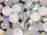 Bead, Crystal, Round, Etched Table Cut, 14MM, Crystal AB