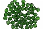 Bead, Crystal, Bicone, Faceted, 4MM, Emerald Green