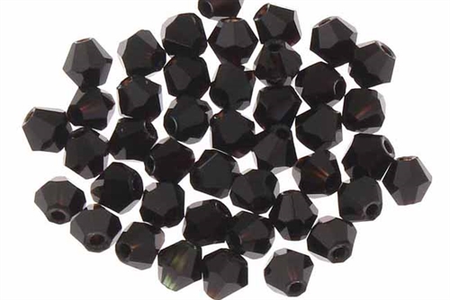 Bead, Crystal, Bicone, Faceted, 4MM, Black
